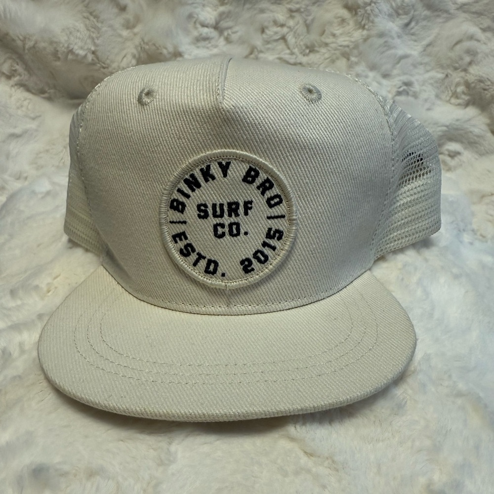 Kids White Binky Bro Surf Co. Hat
